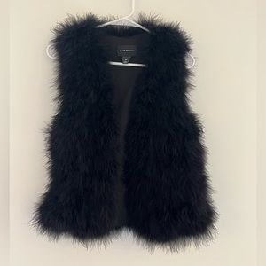 Club Monaco Black Feather Vest, Size XS